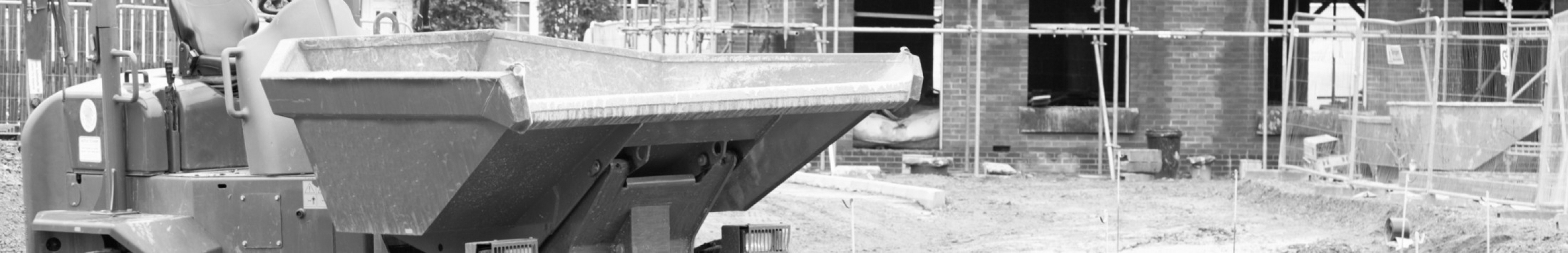 Sears site dumper seating solutions. Picture of site dumper at construction site.